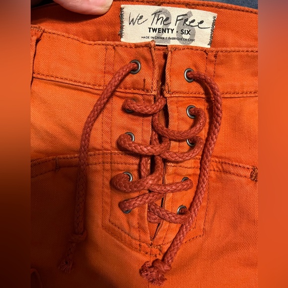 We The Free Bright Orange Women's Flare Jeans - Picture 2 of 10